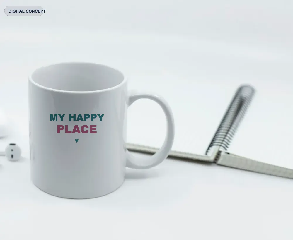 Illustrative lifestyle image associated with Personalized ceramic mug